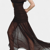 Vestido Bodycon de Malla Plisada Noelia