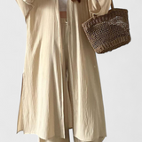 Conjunto Casual Suella de Dos Piezas con Cardigan Largo y Abertura Lateral