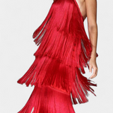 Vestido Saidey con Flecos y Espalda Abierta