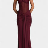 Vestido Maxi Florian con Escote Halter y Silueta de Sirena