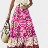 Falda Maxi Impresa Ethel con Volantes