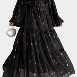 Vestido Floral de Manga Larga Tavira con Cinturón