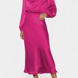 Vestido Maxi Cecila con Cuello Alto y Detalle Floral