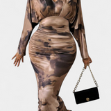 Vestido Eulalie con Mangas Murciélago y Escote en V