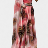 Vestido Maxi Cedara de Un Hombro con Detalle Floral