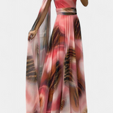 Vestido Maxi Cedara de Un Hombro con Detalle Floral