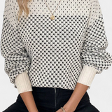 Jersey Rachael de Bloques de Color con Cuello Redondo
