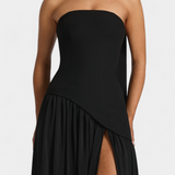 Vestido Maxi de Chiffon Celaena con Hombros Descubiertos y Abertura Lateral