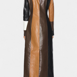 Abrigo Trench de Cuero Patchwork Norelle