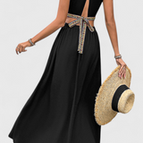 Vestido Midi Halter Sorina con Corte