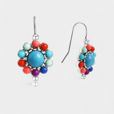 Pendientes Redondos Multicolores con Turquesa