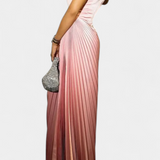 Vestido Maxi Asimétrico Elyna sin Mangas con Cuello Alto