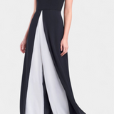 Conjunto Elegante Bicolor Sin Mangas Alicia con Pantalones Anchos