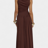 Vestido Maxi Maddy sin Mangas con Drapado Lateral