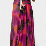 Vestido Maxi Cedara de Un Hombro con Detalle Floral