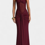 Vestido Maxi Florian con Escote Halter y Silueta de Sirena