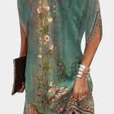 Vestido Midi Atemporal Haruna con Cuello Redondo
