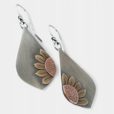 Pendientes Colgantes de Girasol Bohemio