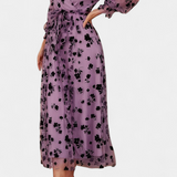 Vestido Maxi de Encaje Floral Iolanda con Mangas de Linterna