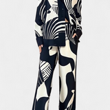 Conjunto de Pierna Ancha Basilisa con Estampado de Graffiti