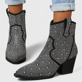 Botas Elegantes Berenice con Patchwork y Cierre Lateral