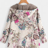 Abrigo Floral de Invierno de Abril con Capucha