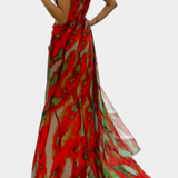 Vestido Maxi Asimétrico Aylin con Estampado Vibrante
