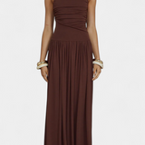 Vestido Maxi Maddy sin Mangas con Drapado Lateral