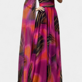 Vestido Maxi Cedara de Un Hombro con Detalle Floral
