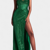 Vestido Armoni de Sirena con Cuerpo de Corsé y Tirantes Finos
