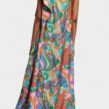 Vestido Maxi Ginette con Estampado Arcoíris