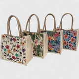 Bolsa de Yute Taila con Estampado Floral y Diseño Ecológico