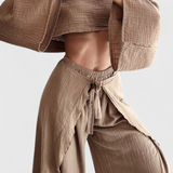 Conjunto Casual Maeva de Dos Piezas con Abertura y Lazo