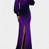 Vestido Maxi Julitta Ombre con Mangas Off-Shoulder
