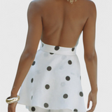 Conjunto de Top Halter y Pantalones Cortos Eshra de Lunares