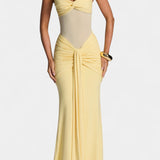 Vestido Maxi Florian con Escote Halter y Silueta de Sirena