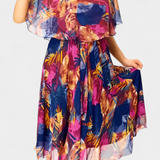 Vestido Fluid Tropical Ellerie con Corte Relajado y Estampado Vibrante