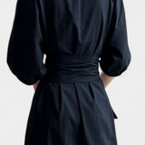 Vestido de Lino y Algodón Krisbel con Cintura Atada