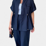 Conjunto de Camisa y Pantalones de Algodón y Lino Lani