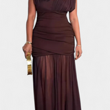 Vestido Bodycon de Malla Plisada Noelia
