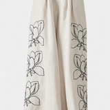 Conjunto de Pantalones Anchos con Flores Helen y Manga Globo
