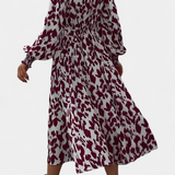Vestido Nerin A-Line con Estampado de Leopardo y Cintura Ajustable