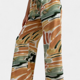 Pantalones de Pierna Ancha Senda con Estampado Abstracto