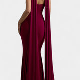 Vestido Maxi Faffienia con Cuello Halter y Corte de Ojal