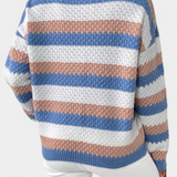 Jersey de Cuello Redondo Oversized a Rayas Kristen