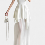 Vestido Largo Hollis con Cuello Halter y Espalda Abierta