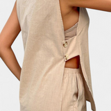 Conjunto de Lino Sin Mangas Estilo Relajado Loren