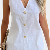 Conjunto de Lino Sin Mangas Estilo Relajado Loren