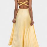 Vestido Arlena con Tirantes Plisados y Espalda Cruzada