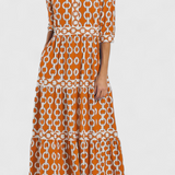 Vestido Midi Casilda con Estampado de Cadenas